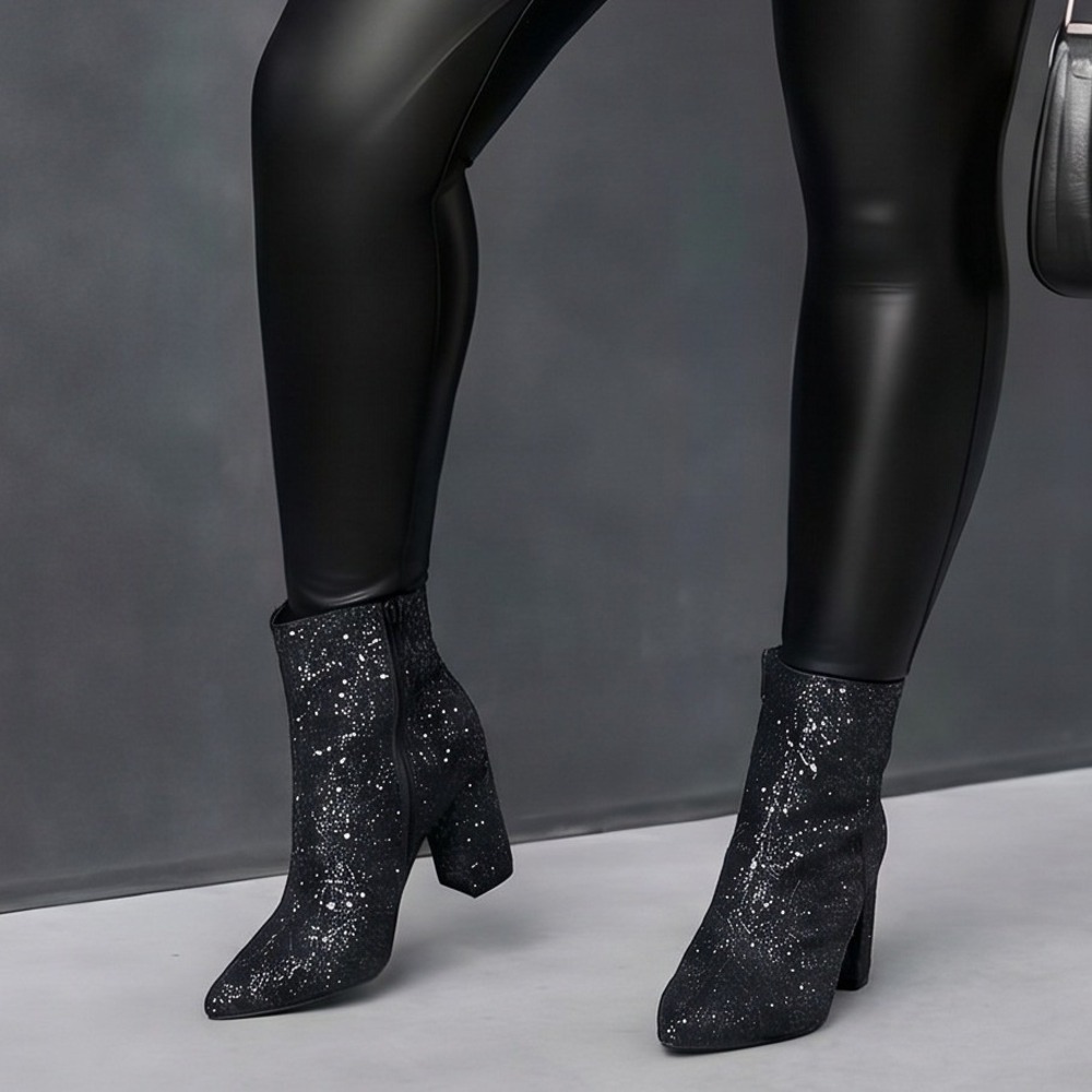 Abound Mobwife Barbiecore Glitter Heeled Booties Size 8 Abemille